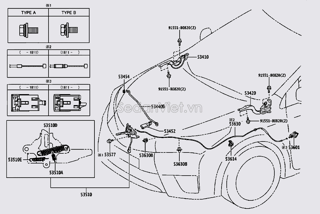 Bản lề capo 5341002360