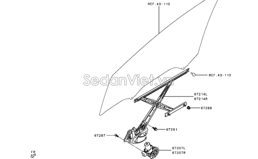 Mô tơ lên kính trước trái 5713A635