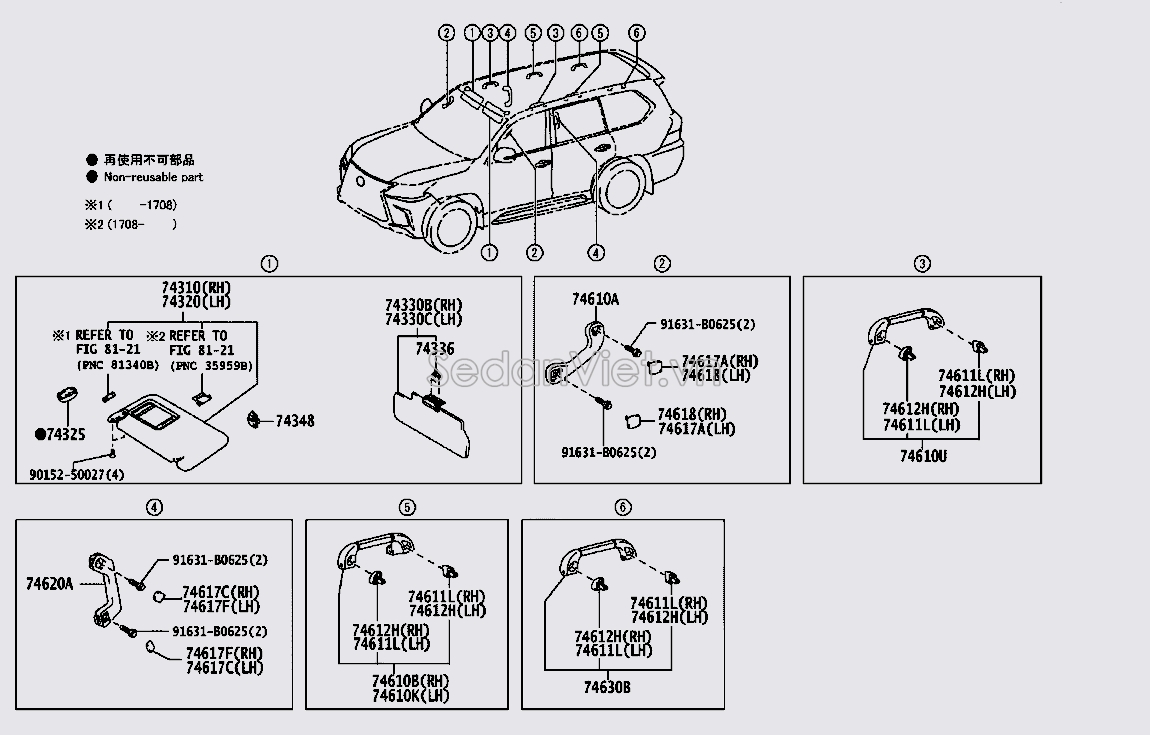 Chắn nắng trong xe 7432060C00A0