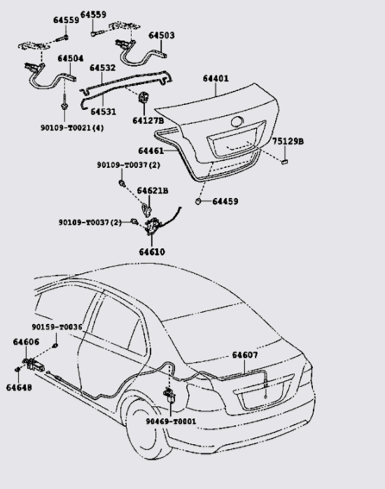 Nắp cốp hậu Toyota Vios 2008-2013