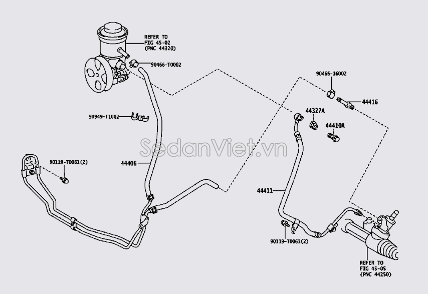 Ống cao áp bơm trợ lực lái 444110K230