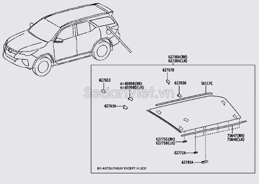 Gioăng kính chắn gió sau 56117KK070