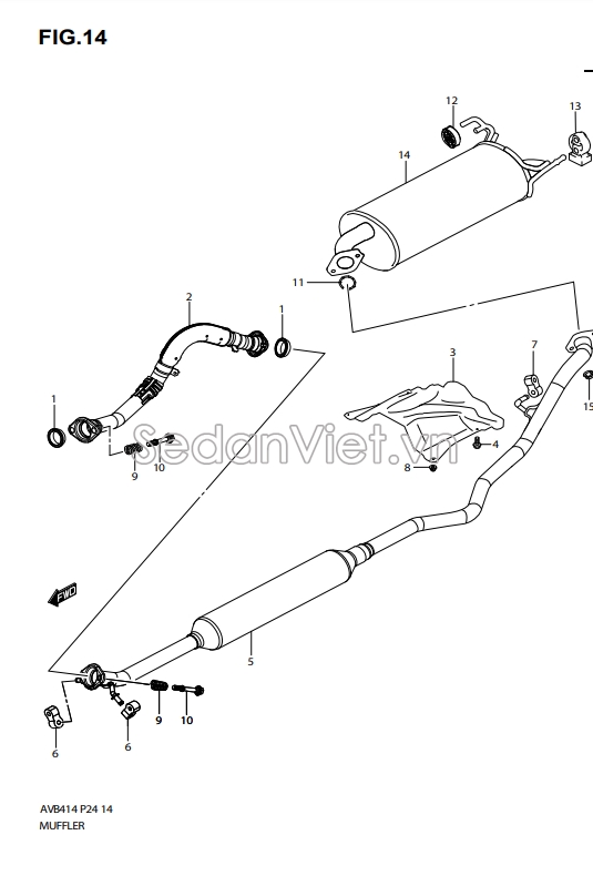 Ống xả đoạn giữa 1425079P00000