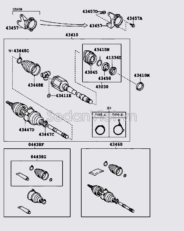 Bộ cao su chụp bụi láp trong ngoài 0442842120