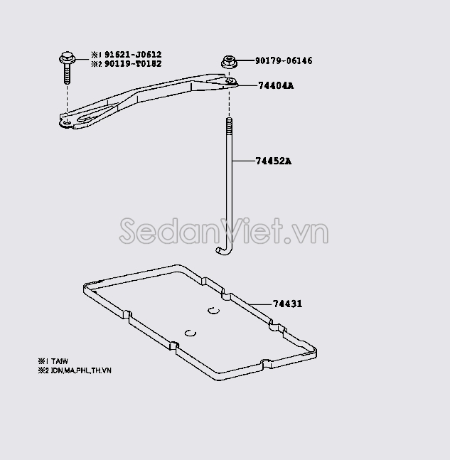 Thanh sắt chặn bình ắc quy 7445206020