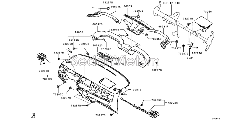 Ống chia gió điều hòa trung tâm Mitsubishi Xpander 2020-2022