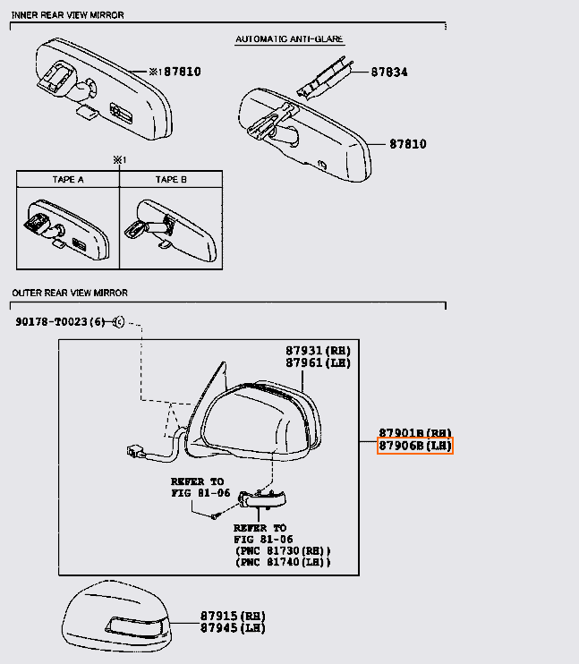 Nhựa ốp gương chiếu hậu 879450K907