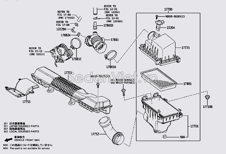 Cao su mềm hộp lọc gió 178810T510