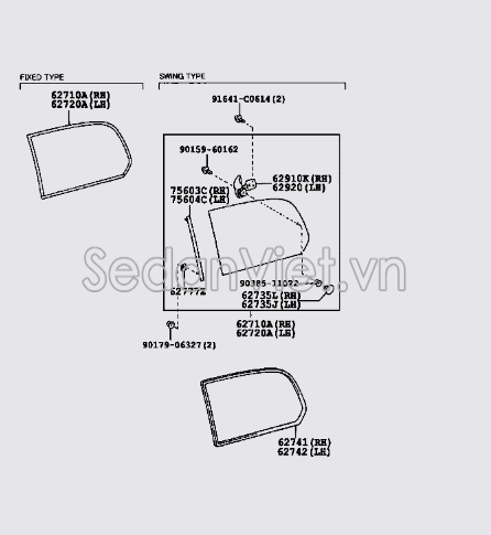 Kính chắn gió sau 6272060633A1