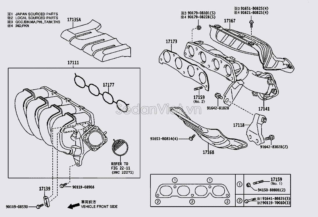 Gioăng cổ hút Toyota Corolla Altis 2008-2010