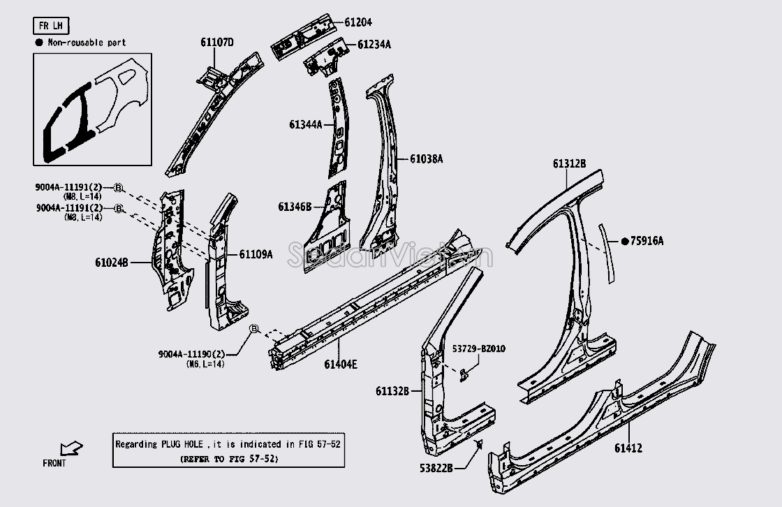 Xương trụ B lớp ngoài 61412BZ370