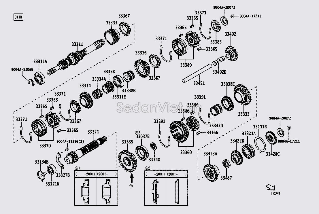 Bánh răng hộp số sàn số 4 33422BZ070