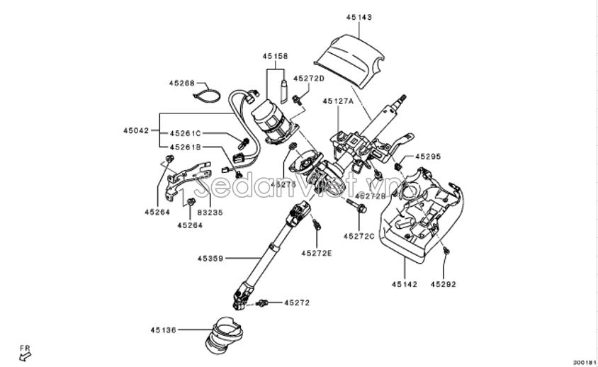 Cụm điều khiển lái điện không motor 4401A365