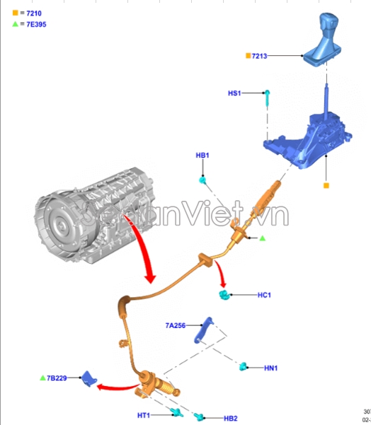 Cụm tay nắm cần đi số Ford Everest 2022