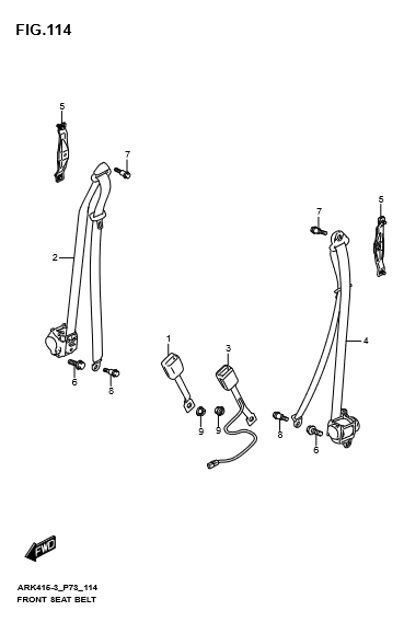 Khóa dây đai an toàn trước 8491073R205PK