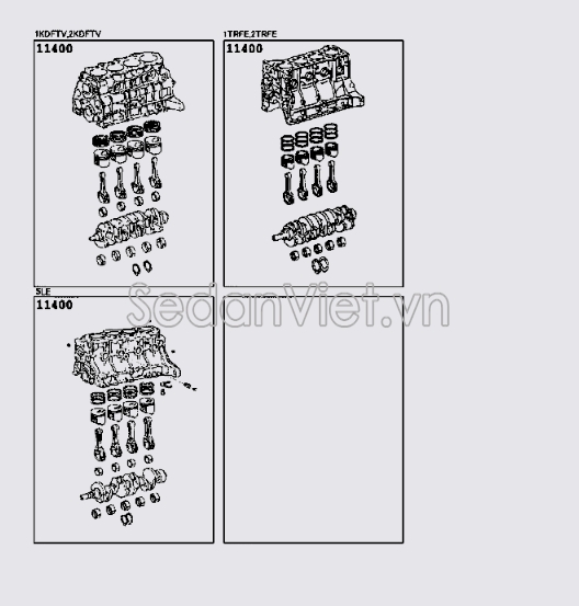 Lốc máy liền trục cơ và piston 114000L050