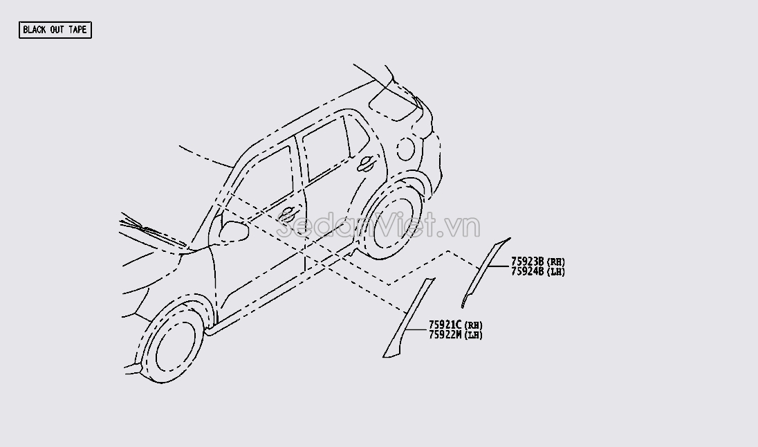 Nhựa ốp trang trí ngoài cánh cửa 75924BZ200C0