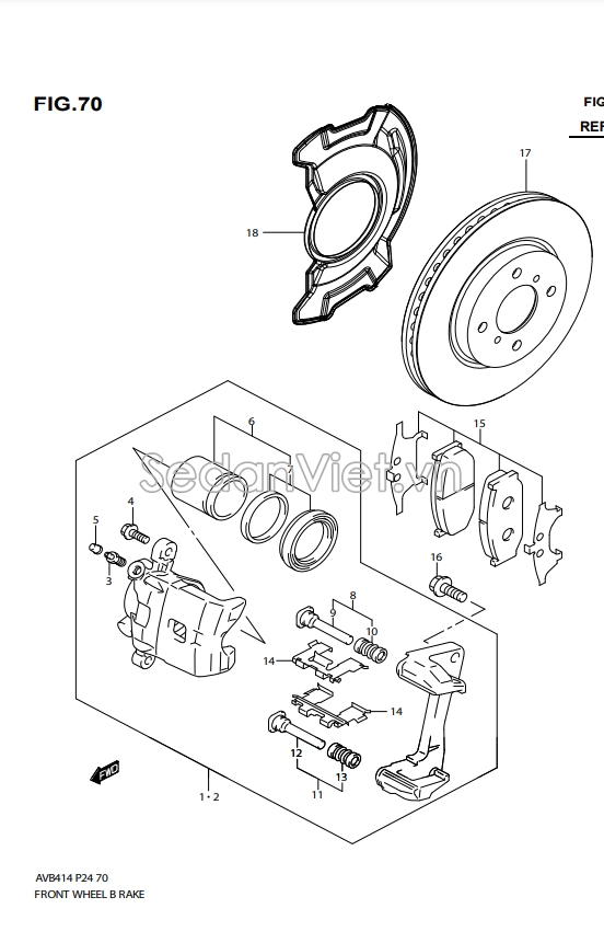 Cụm gông phanh trước 5510258M10999