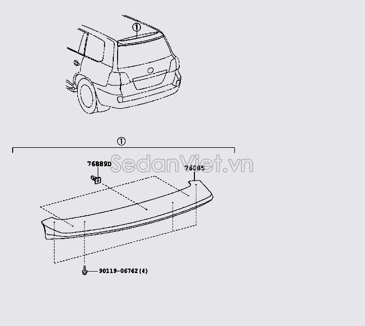 Đuôi gió sau 7608560030A0