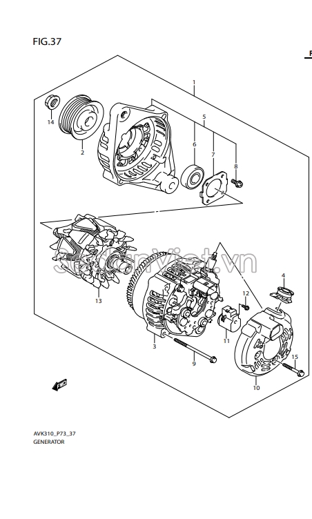 Nắp đằng trước máy phát điện 3161484M00000