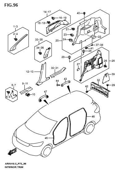 Tay vịn trần xe trước 76410M79M02V6N