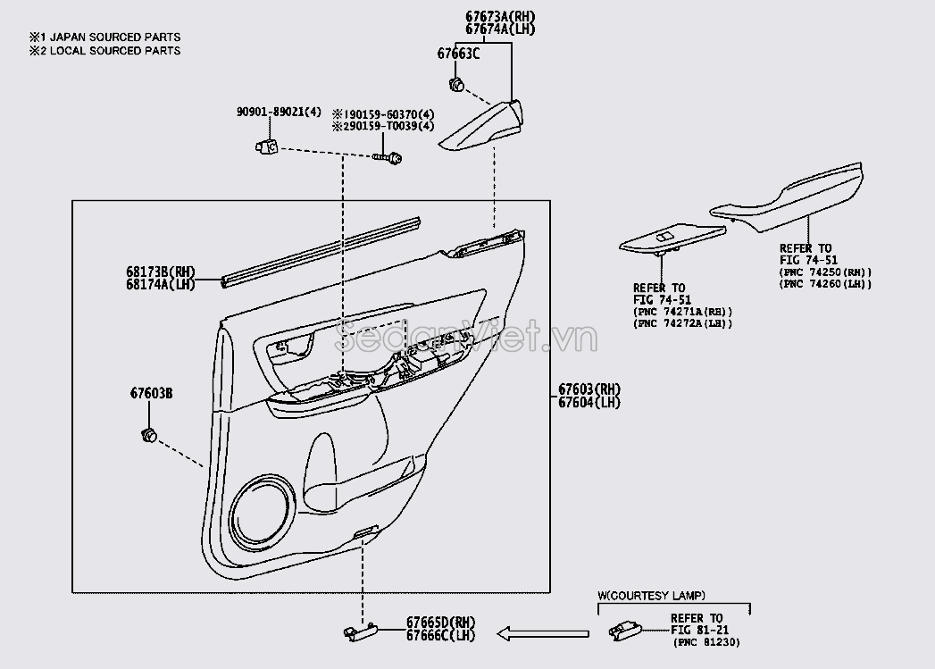 Táp bi cánh cửa 676400KA20C8