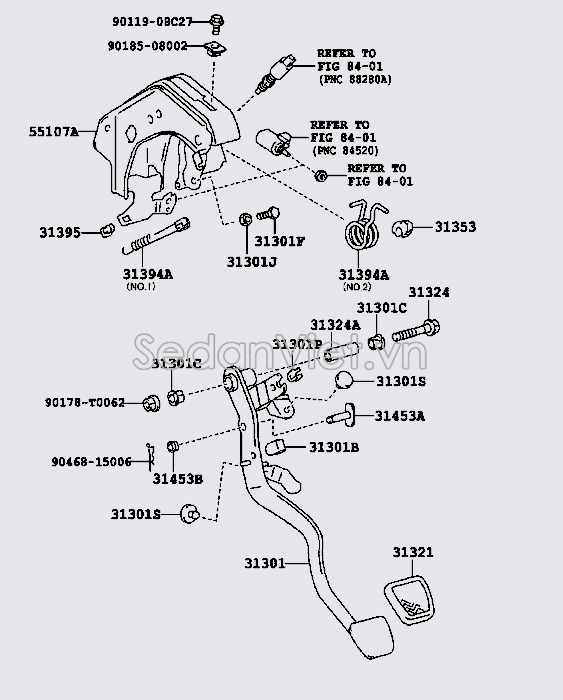 Bàn đạp chân côn số sàn 31301KK080