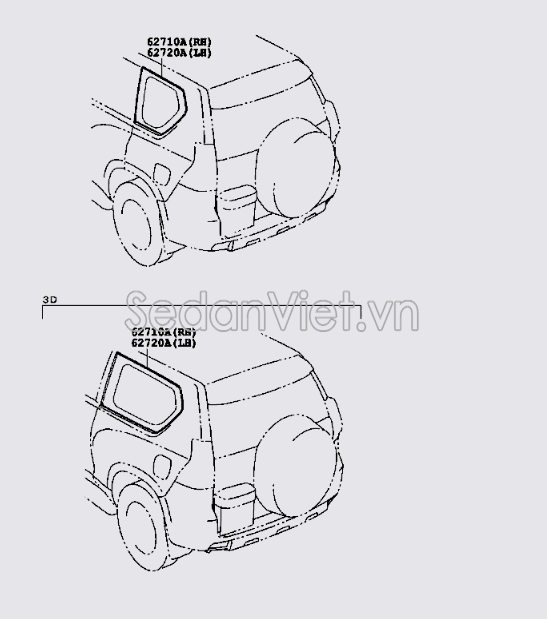 Kính chắn gió sau Toyota Land Cruiser Prado 2013-2015