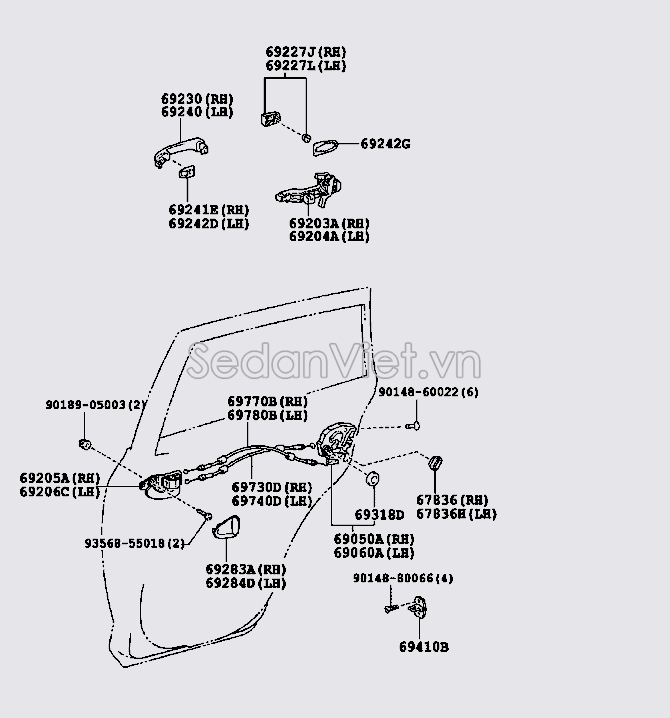 Tay mở cửa trong trước 6920542030B0