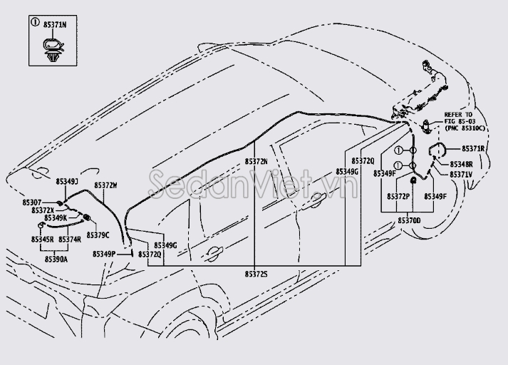 Vòi phụt nước xịt kính sau 85391BZ130