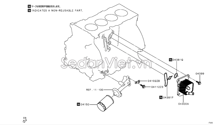 Két sinh hàn nhớt động cơ 21305A020P