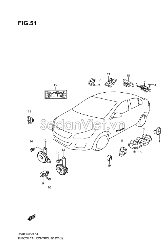 Ăng ten khóa cửa trước 3717479P00000