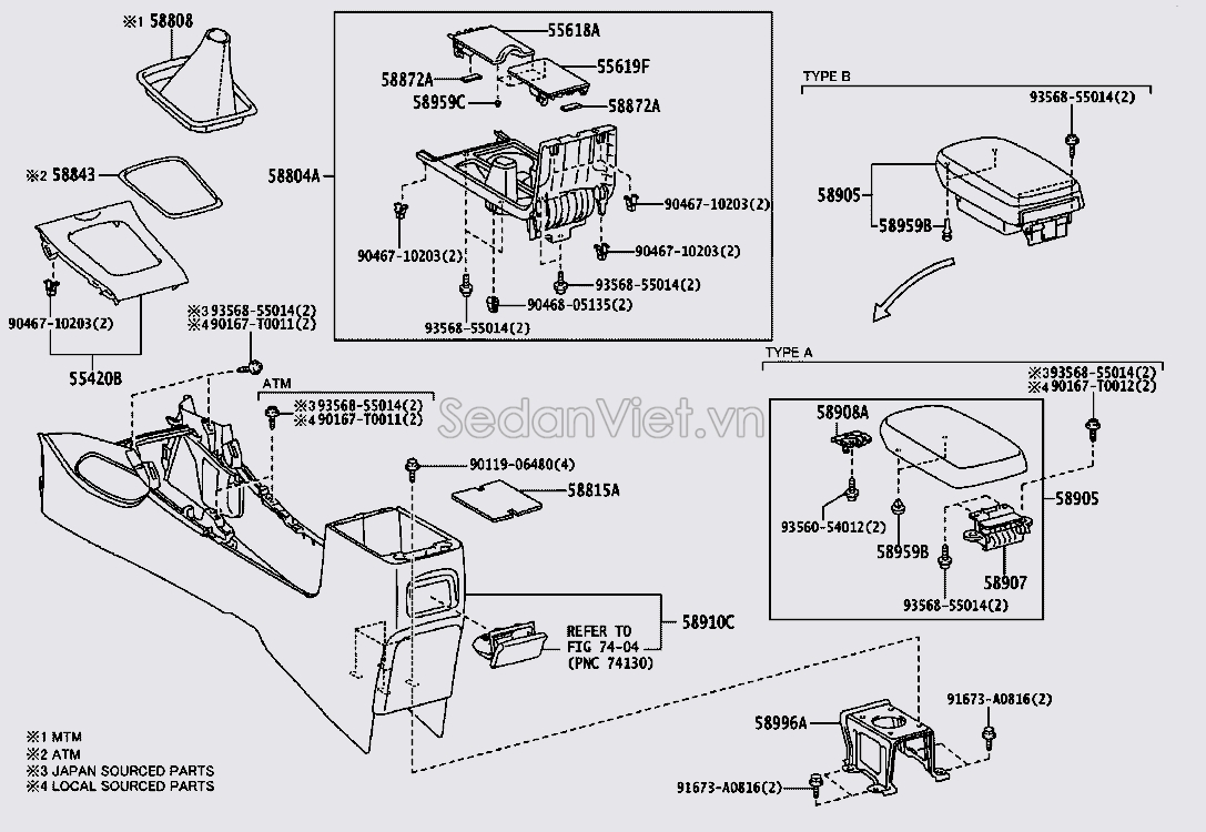 Nhựa ốp yên ngựa trong xe 5880402090B0