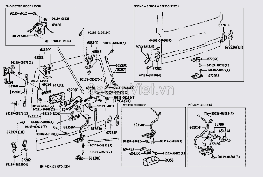 Tay mở cửa trong cốp hậu 6929026050B0