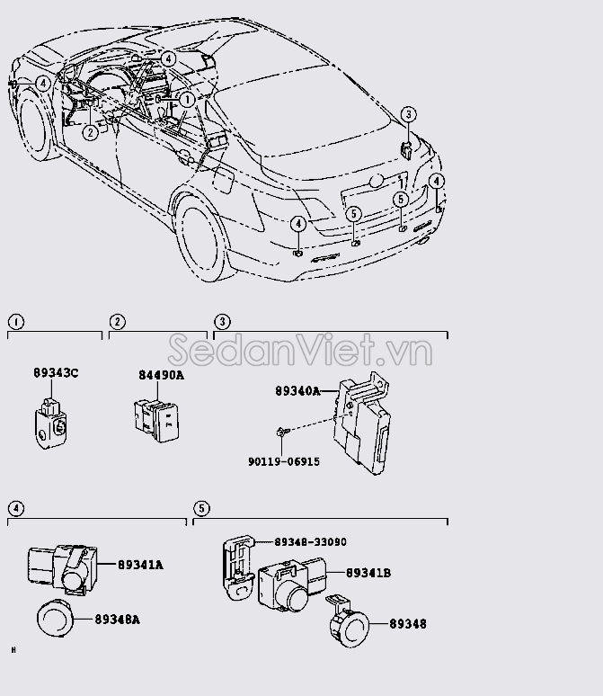 Công tắc đỗ xe 8449033020