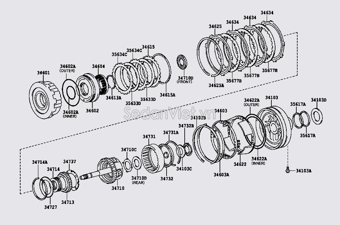 Đĩa côn hộp số tự động Toyota Land Cruiser Prado 2013-2015