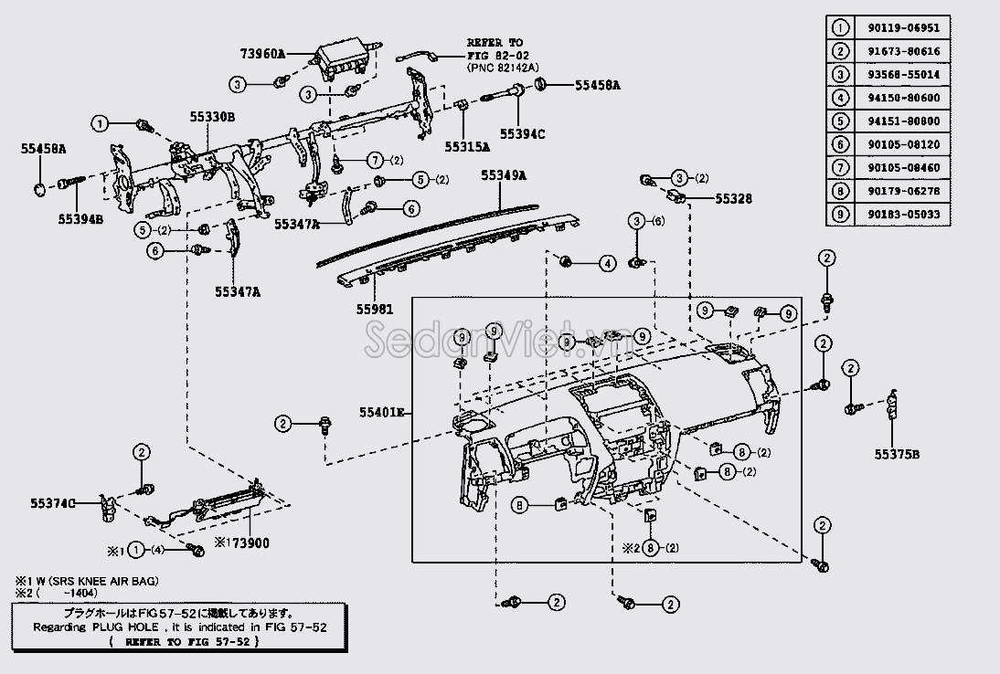 Túi khí chân ghế trước lái Toyota Land Cruiser Prado 2013-2015