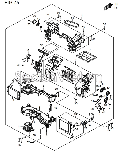 Motor quạt gió điều hoà 7415052RA0000