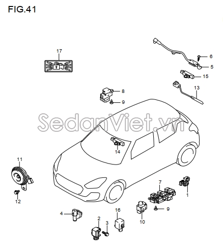 Ăng ten khoá cửa từ xa 3717557R00000