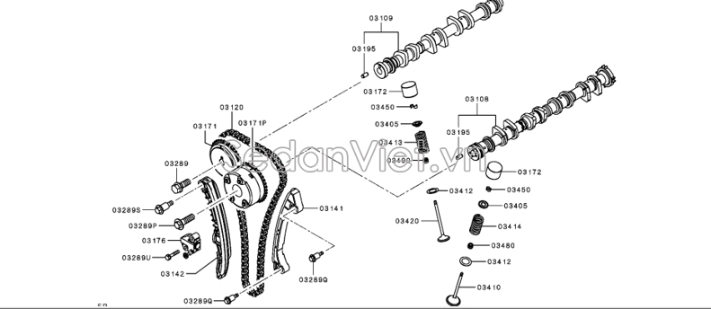 Dẫn hướng xích cam cong 1141A063