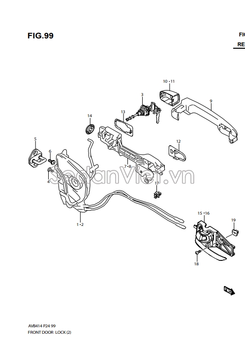 Tay mở cửa ngoài cánh cửa trước 82810798300PG