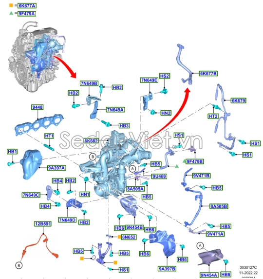 Đường ống dầu MB3Z6K679B