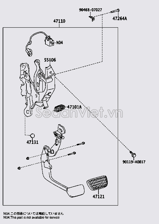 Giá bắt bàn đạp chân phanh 5510608040