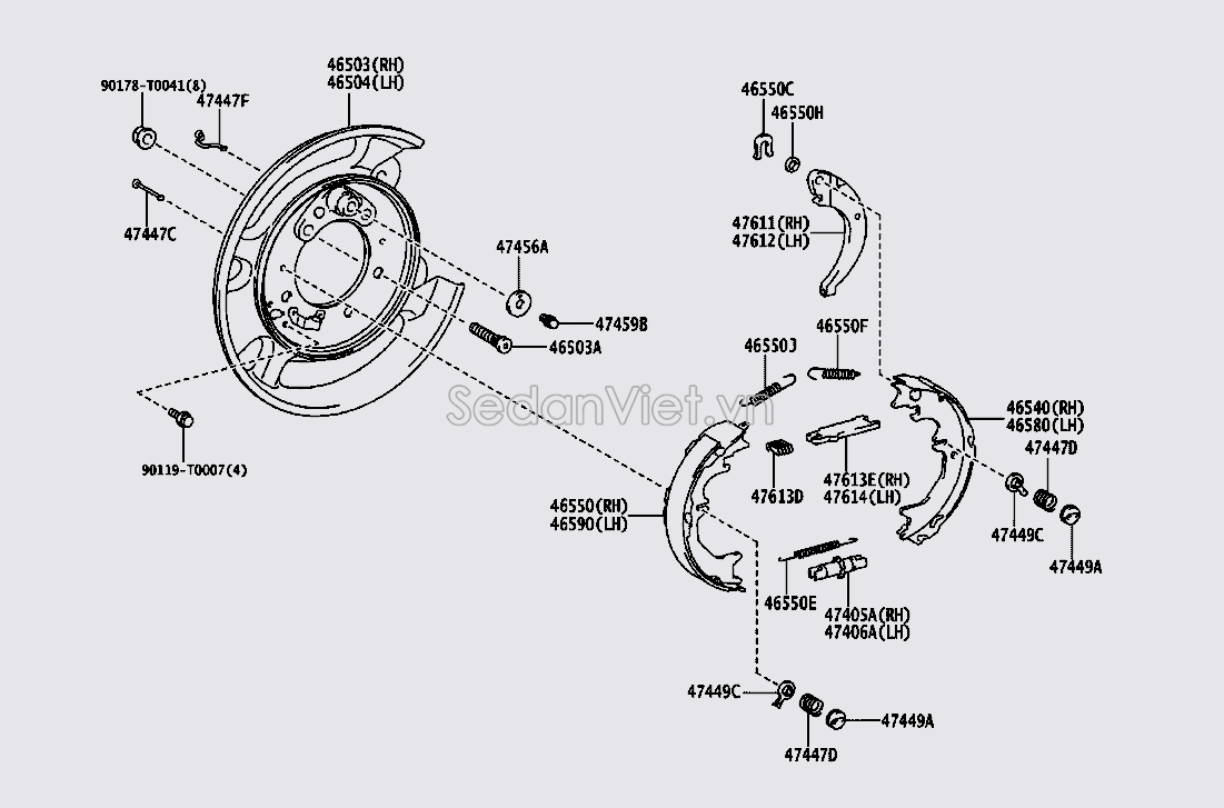 Guốc Phanh tay 465400K010