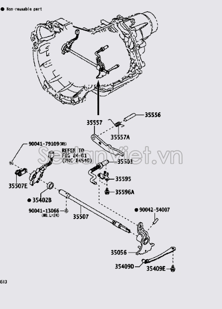 Trục dẫn hướng van hộp số tự động 33511B1010