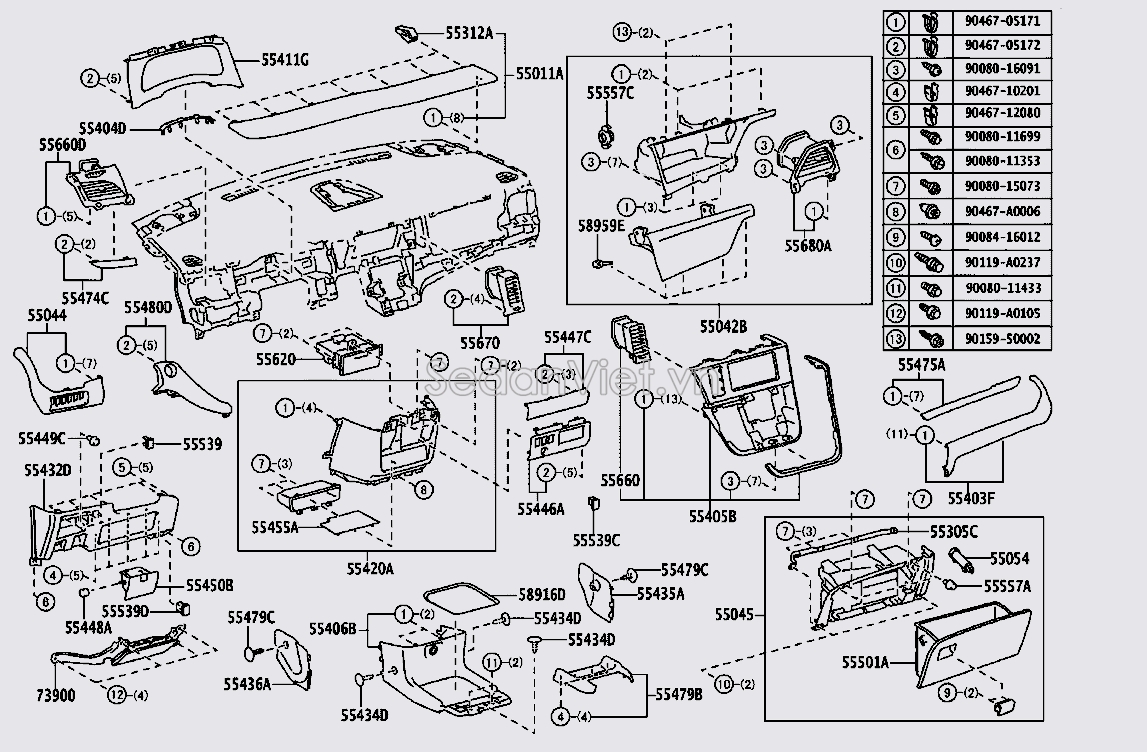 Cốp đựng đồ trong xe 5504208040E0