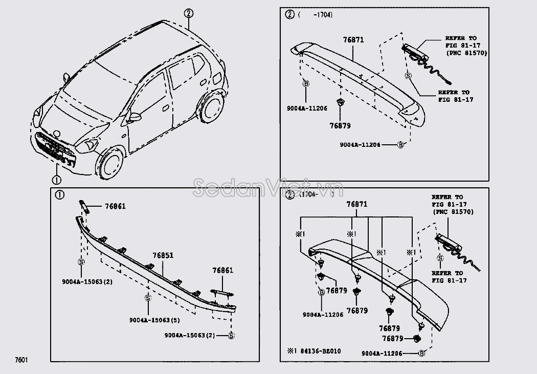 Nẹp mạ cản trước 76851BZ041