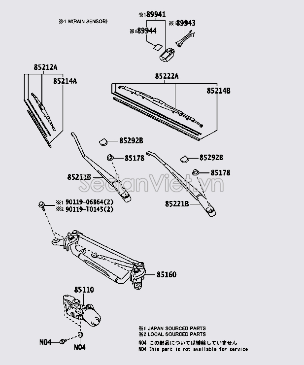 Cần gạt mưa 852110D200