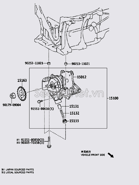 Bánh răng bơm dầu động cơ 1516328010