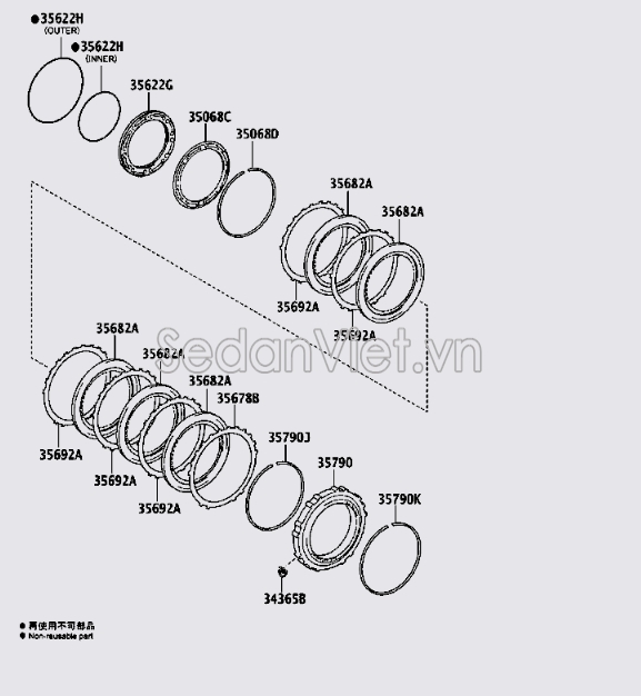 Piston hộp số tự động 3562233010